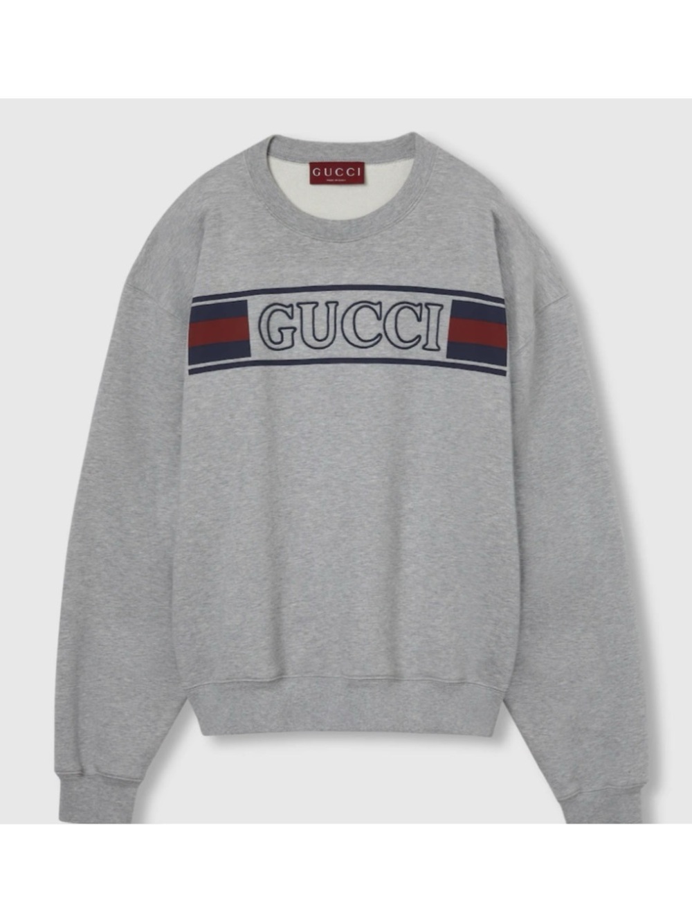 Gucci jersey cotton sweatshirt prominent retro style embroidery medium